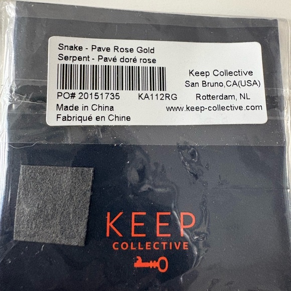 NWT Keep Collective “Snake” Pave Rose Gold Charm - Picture 3 of 3